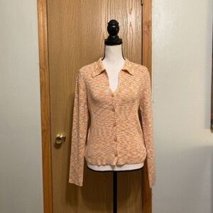 ASOS Design Size 8 w/Space Dye Print 100% Acrylic Long Sleeve Cardigan Sweater